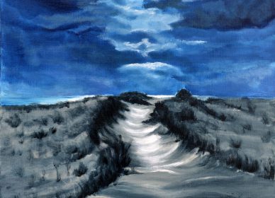 Dans les dunes, la nuit